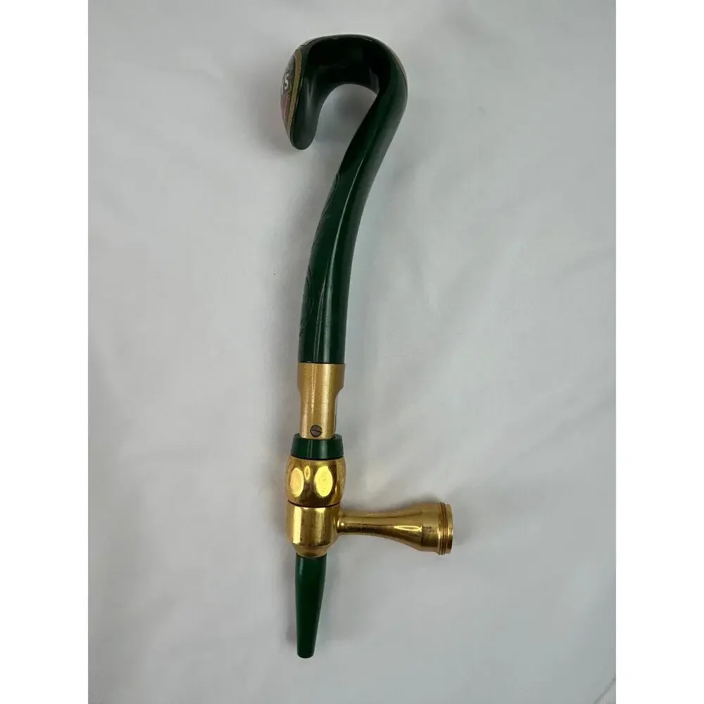 Caffrey's Irish Ale Beer Tap Faucet Swan Neck Green Gold Pub Breweriana
